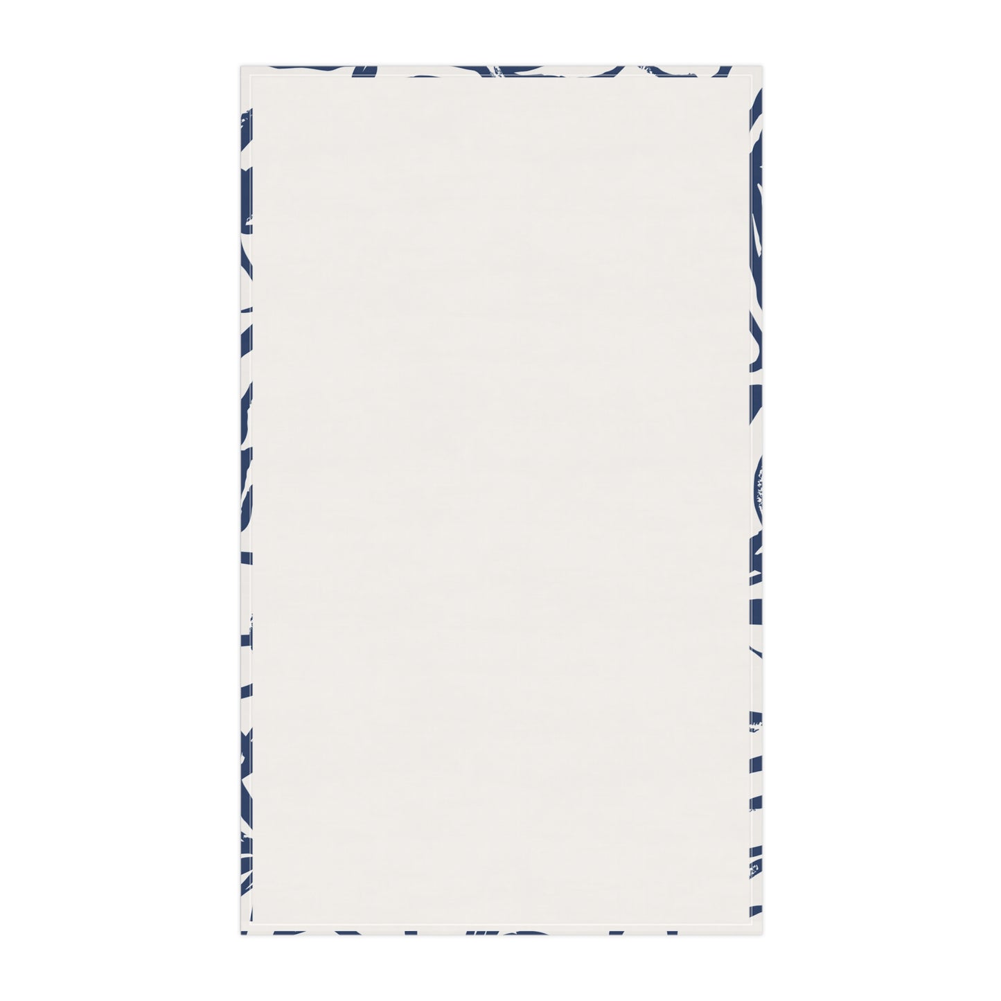 Floral Indigo Tea Towel — Hand-Drawn Navy Flower Kitchen Towel