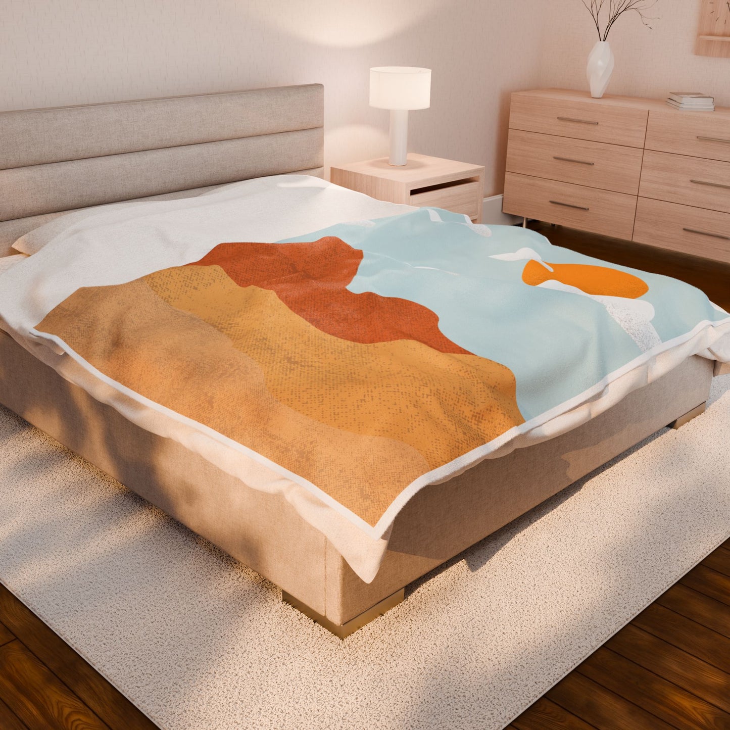 Abstract Desert Sunset Plush Blanket