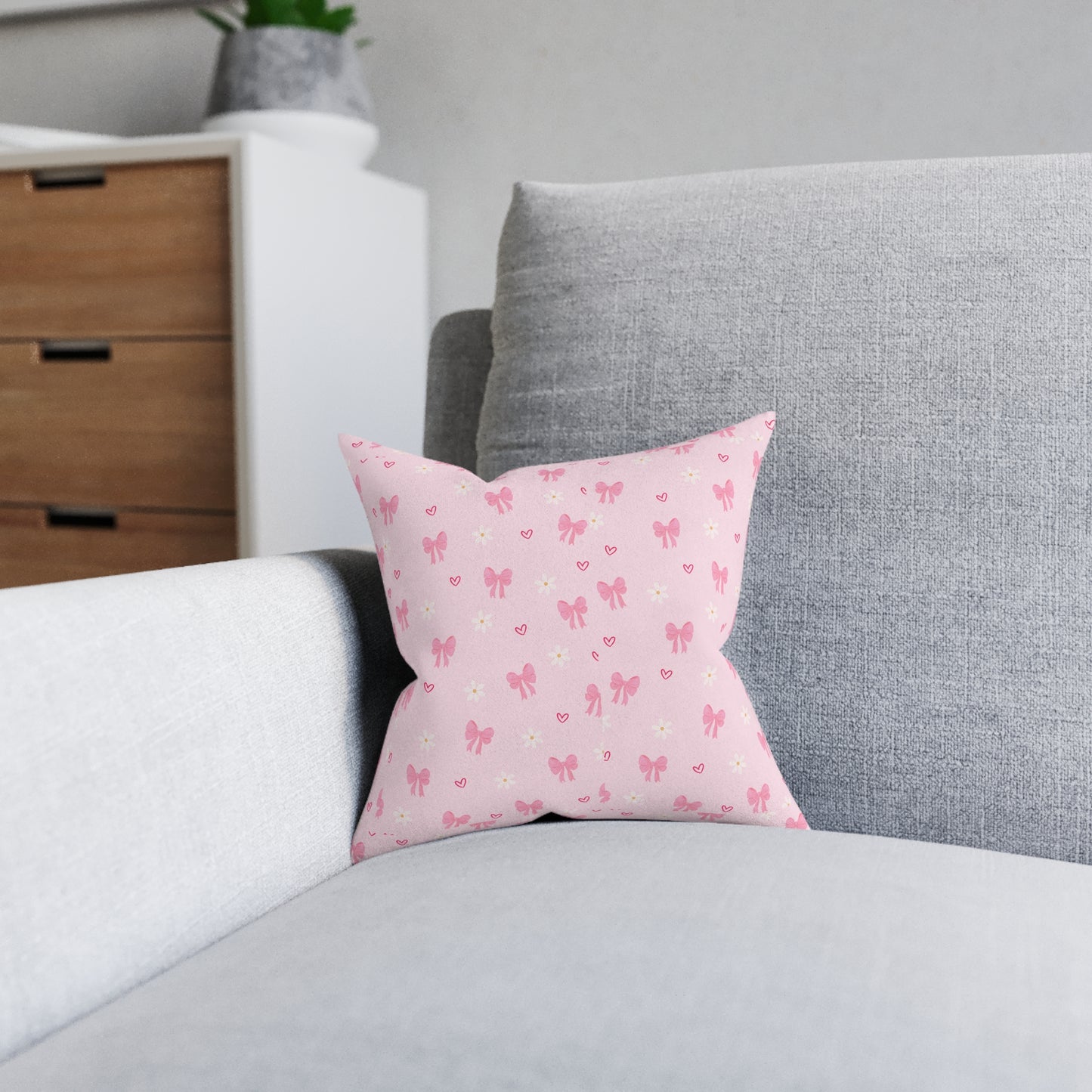 Square Pillow - Pink Back