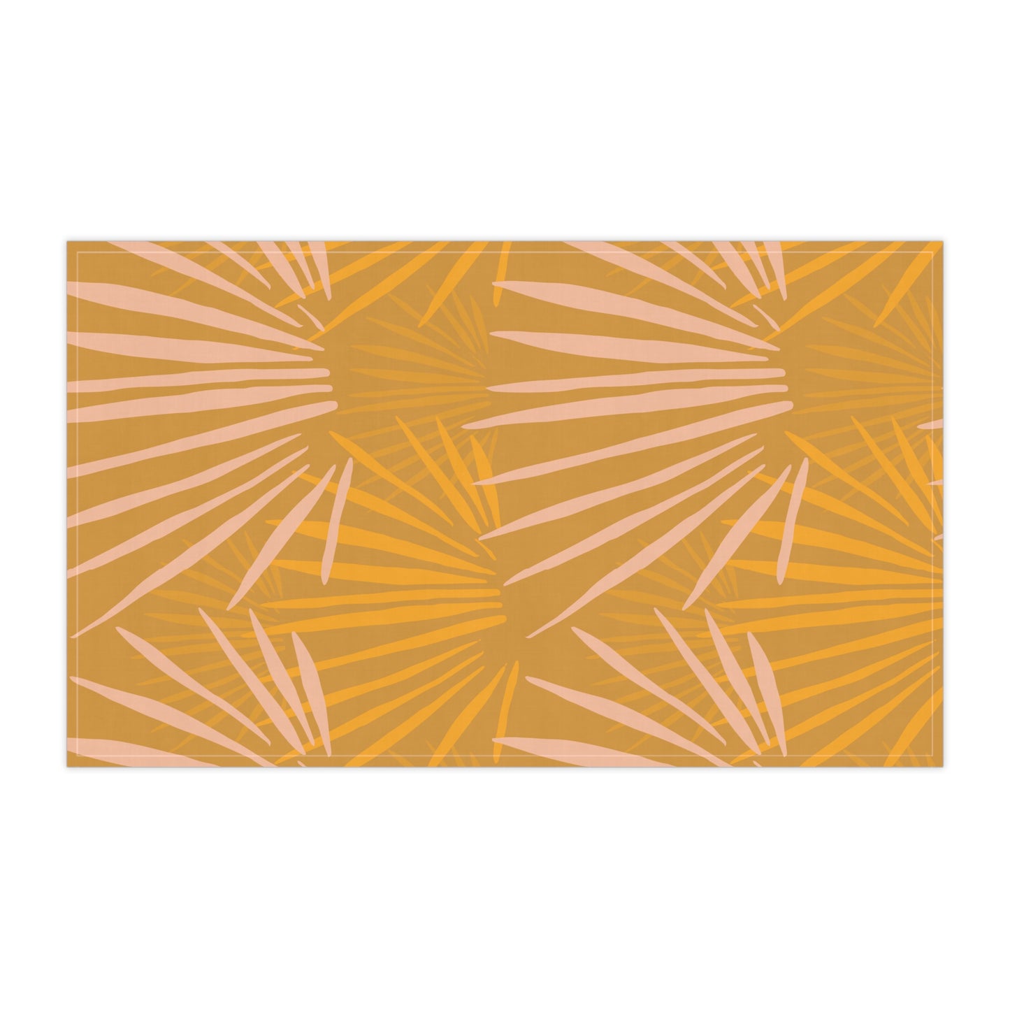 Palm Leaf Pattern Tea Towel — Warm Mustard Kitchen Linen