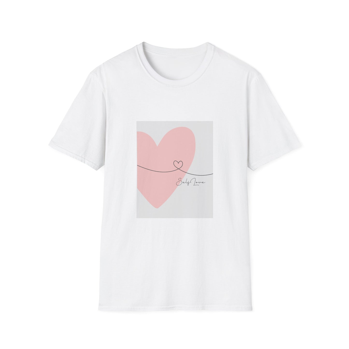 Pink Heart Minimalist Tee with ‘Self Love’ Script