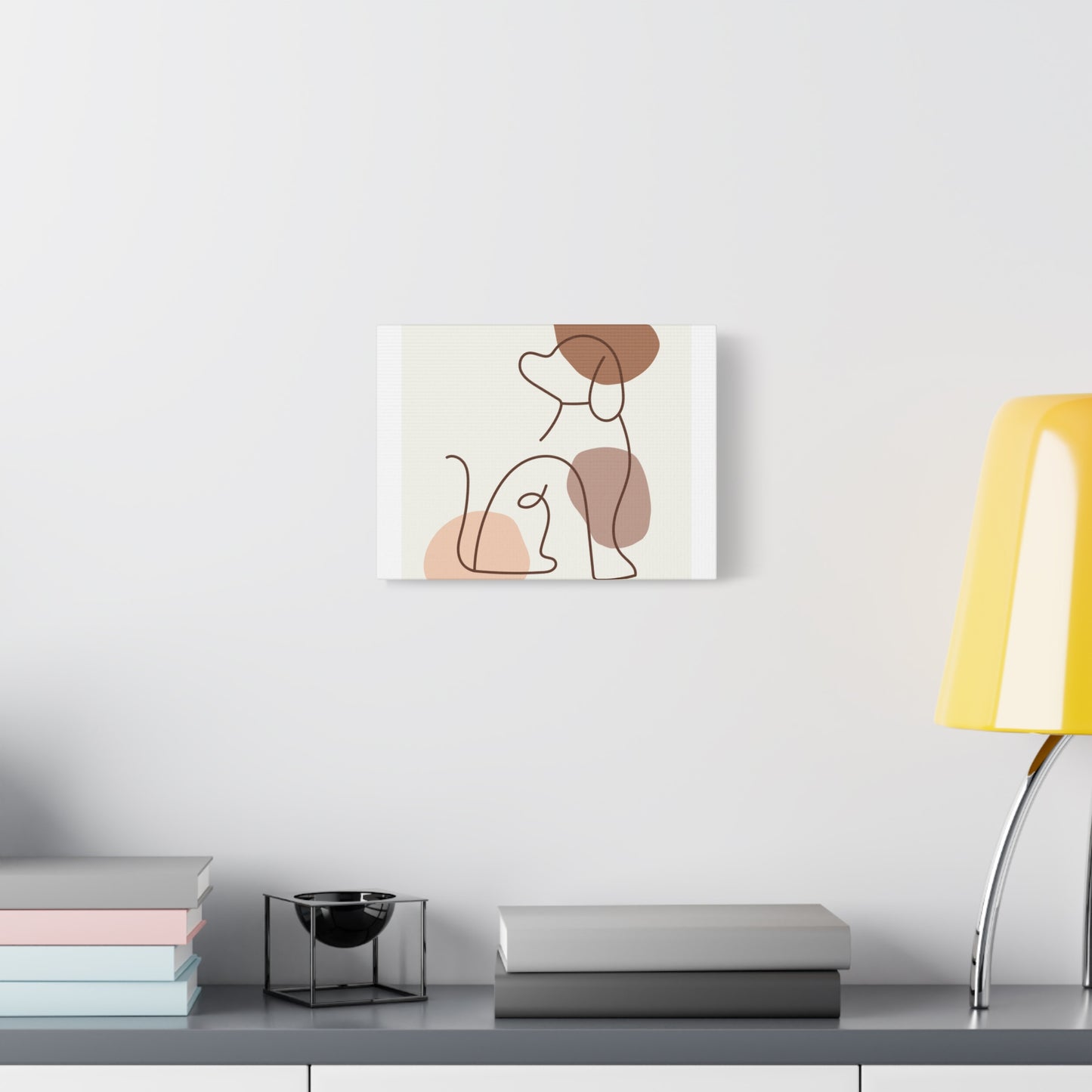 Abstract Line Dog Canvas Art — Minimalist Pet Wall Decor