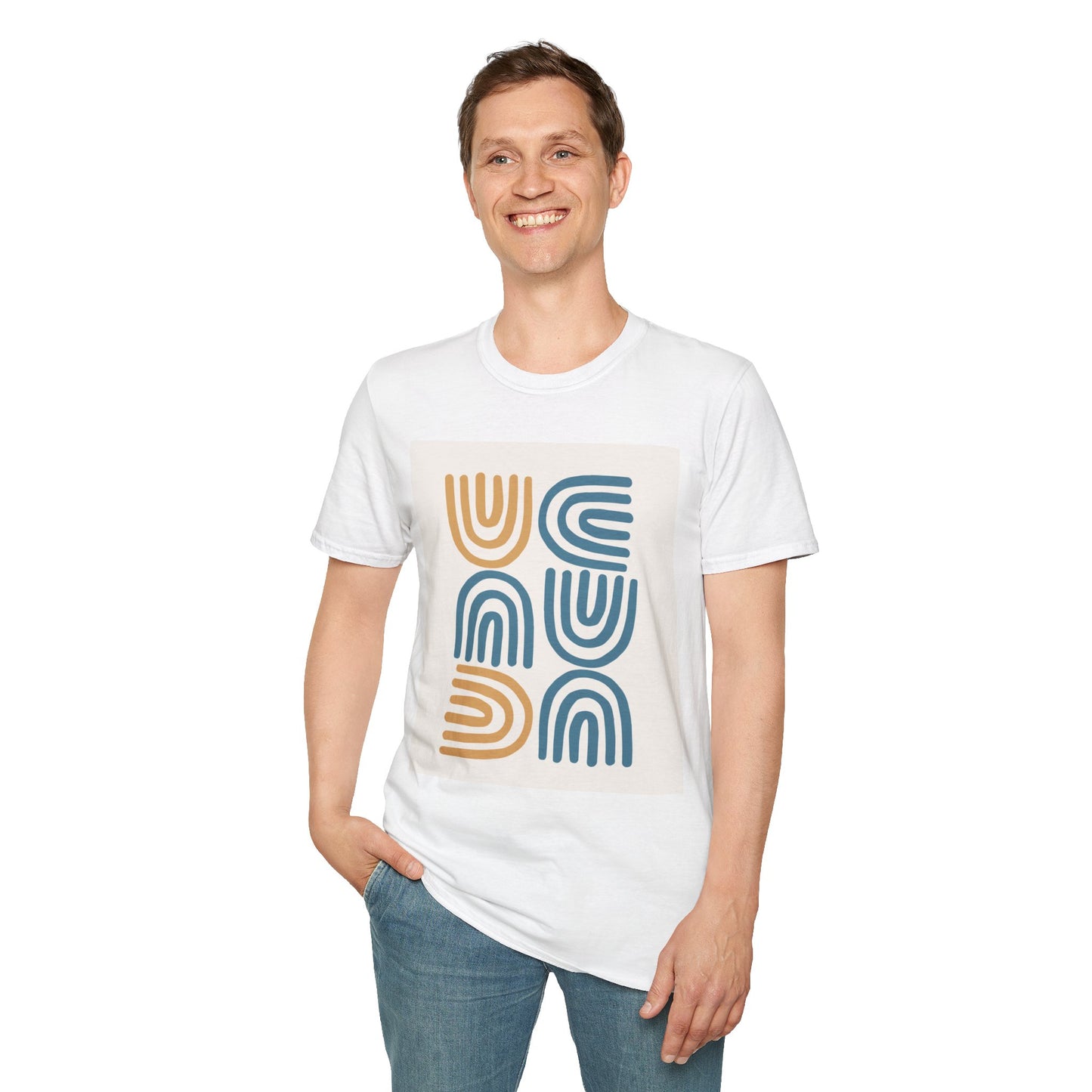 Retro Abstract Arches T-Shirt — Minimal Boho Graphic Tee