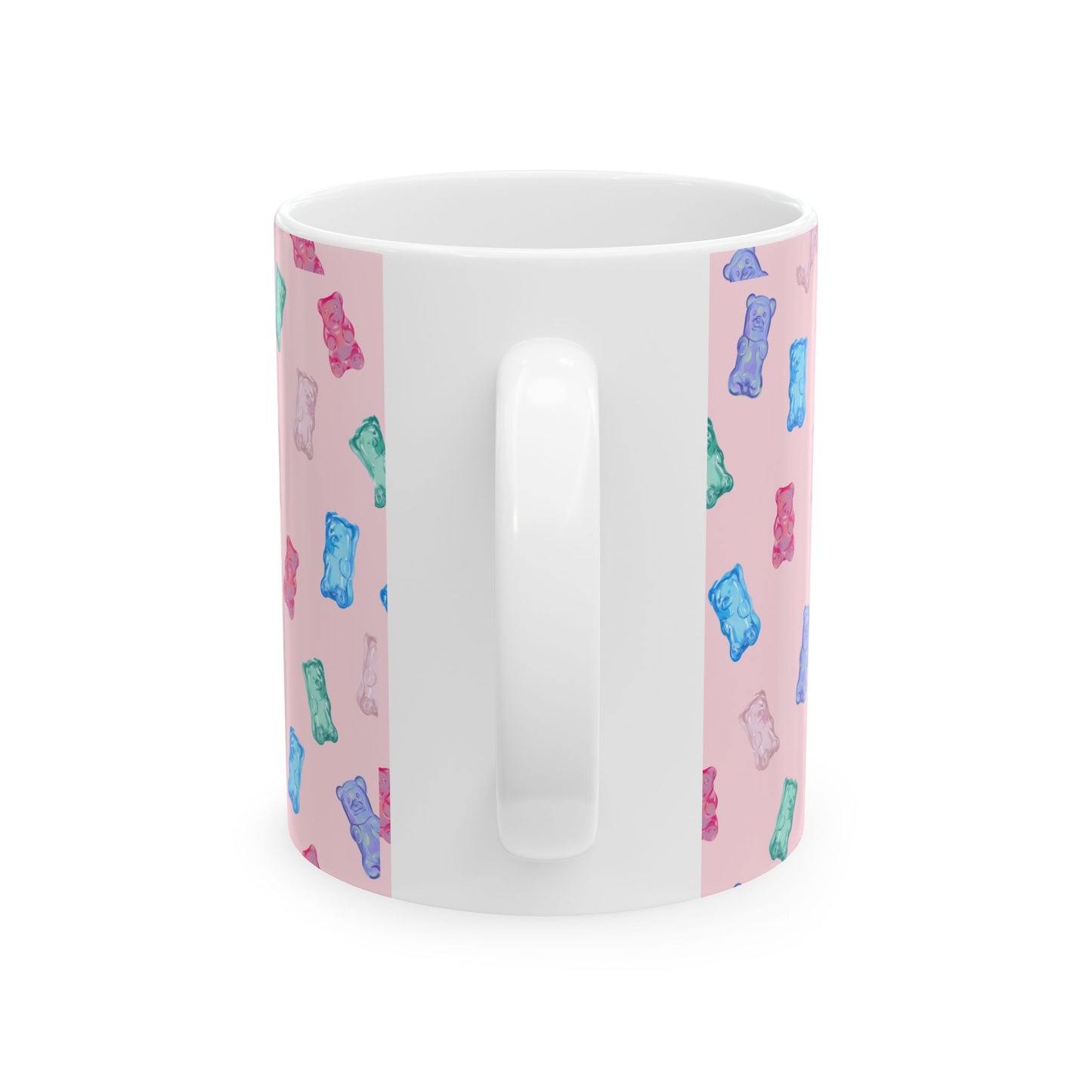Gummy Bear Pattern Ceramic Mug — Cute Pastel Candy Print (11oz & 15oz)
