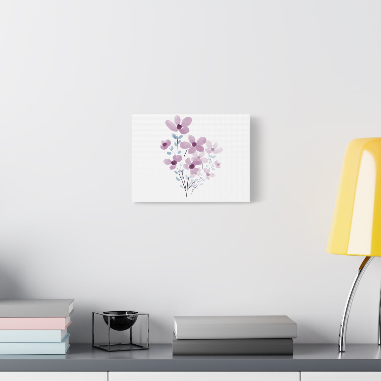 Watercolor Lavender Floral Canvas Print — Stretched Matte Wall Art
