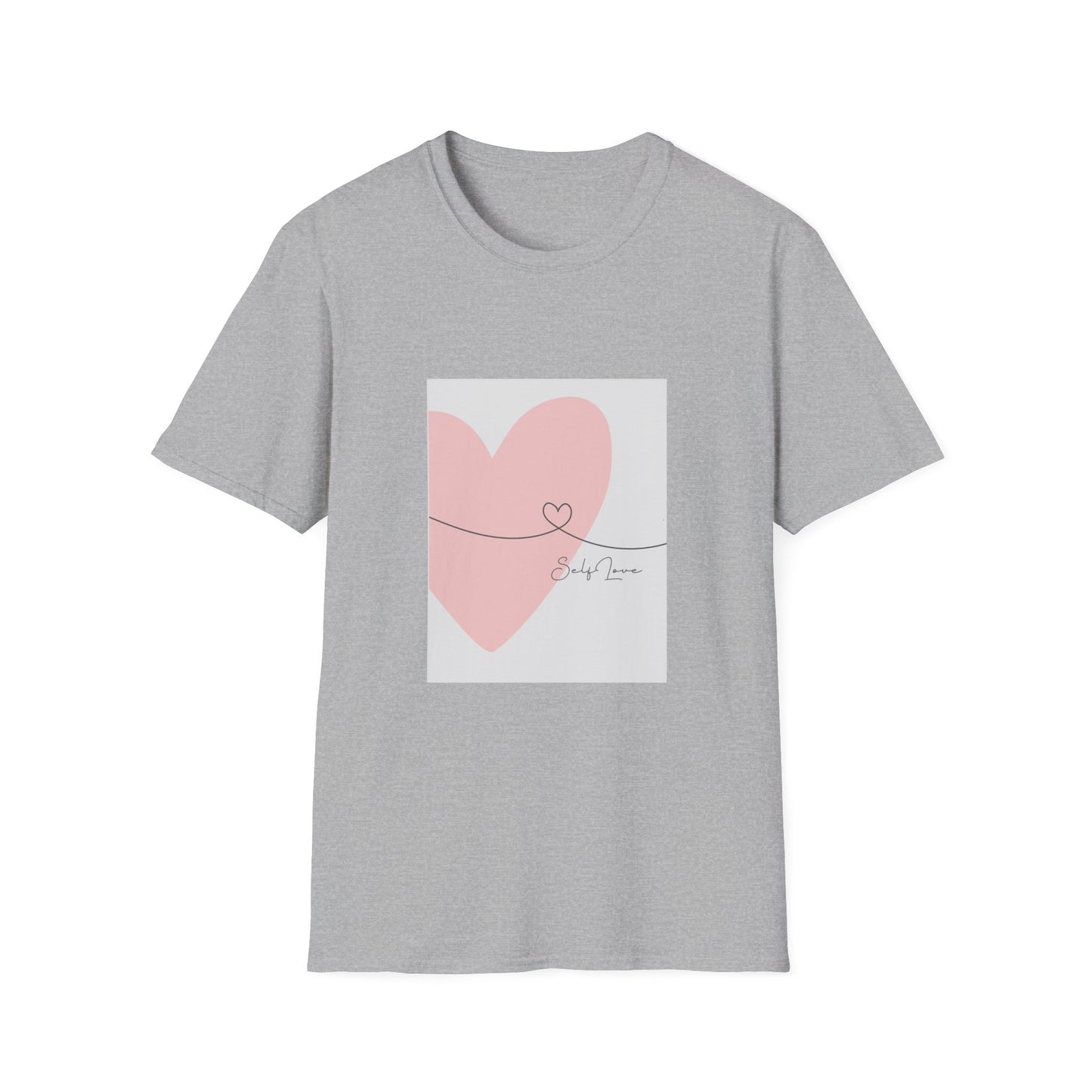 Pink Heart Minimalist Tee with ‘Self Love’ Script