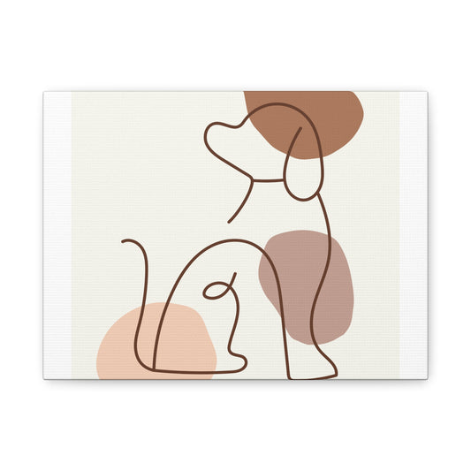Abstract Line Dog Canvas Art — Minimalist Pet Wall Decor