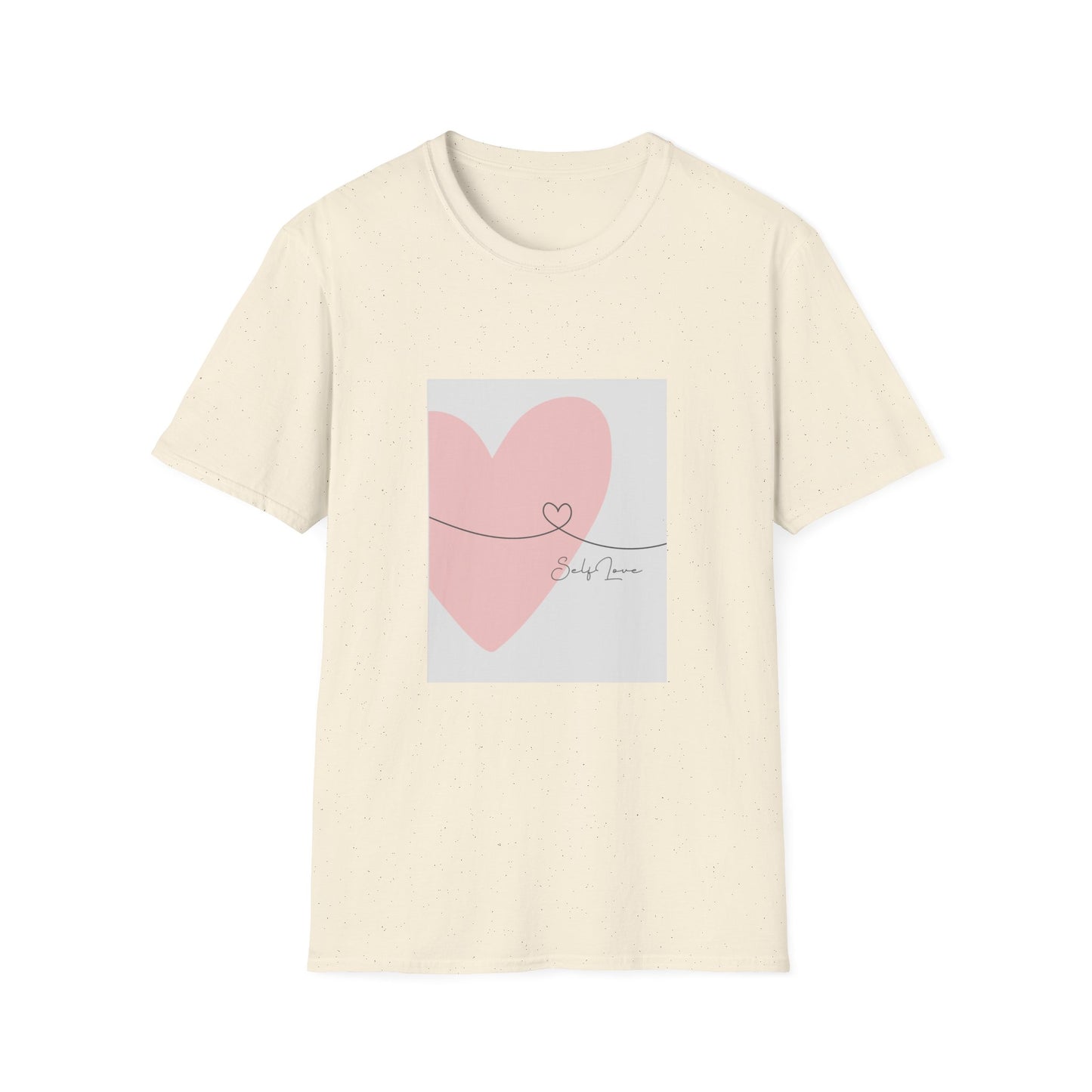 Pink Heart Minimalist Tee with ‘Self Love’ Script
