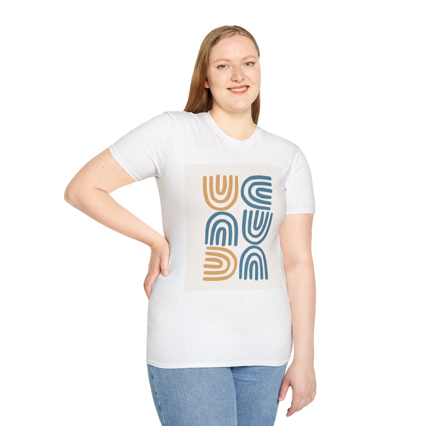 Retro Abstract Arches T-Shirt — Minimal Boho Graphic Tee
