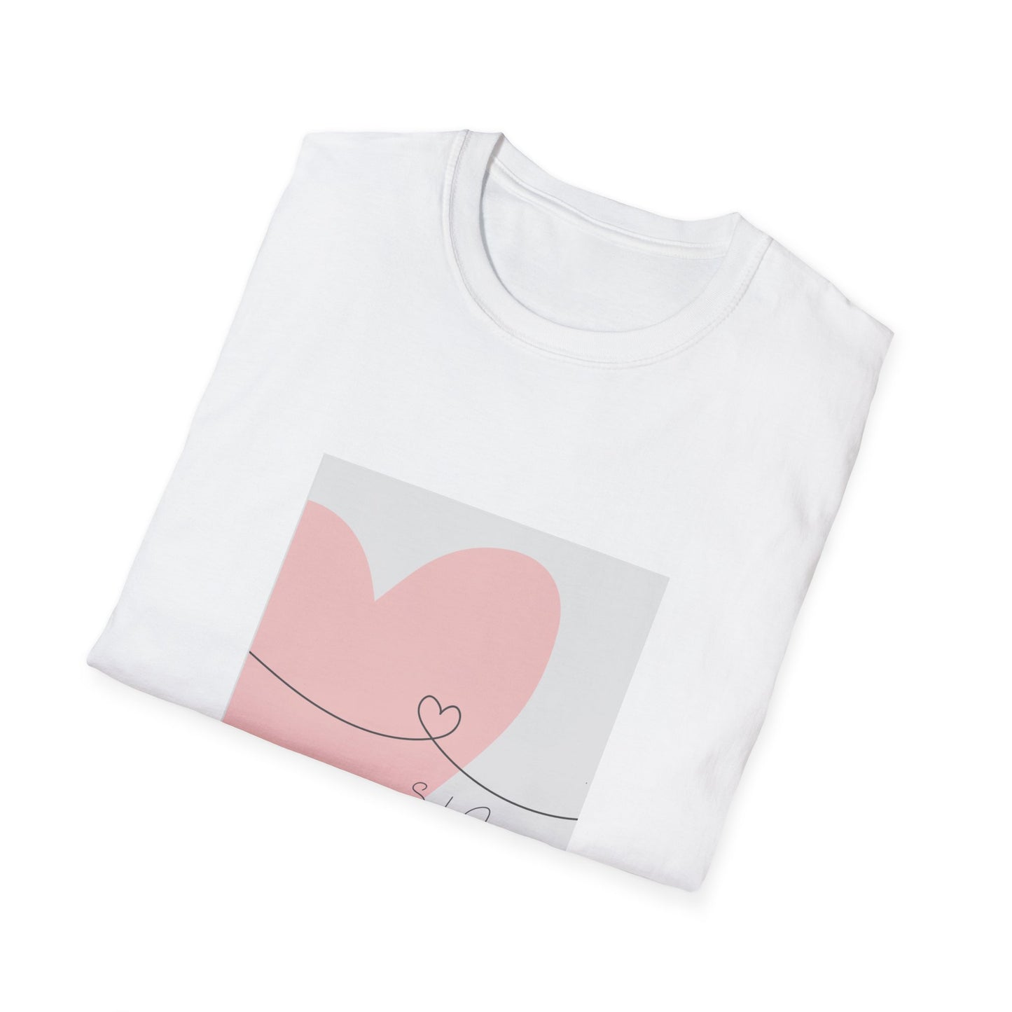 Pink Heart Minimalist Tee with ‘Self Love’ Script