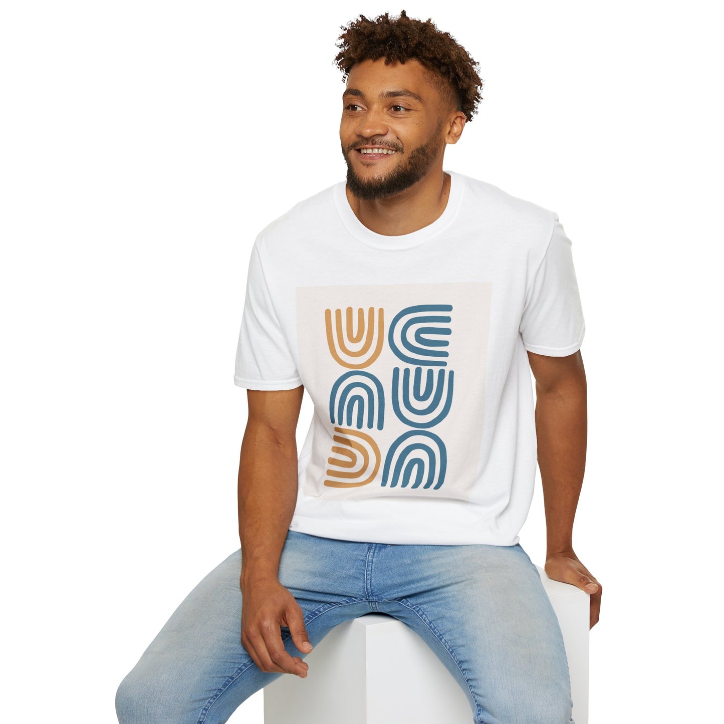 Retro Abstract Arches T-Shirt — Minimal Boho Graphic Tee