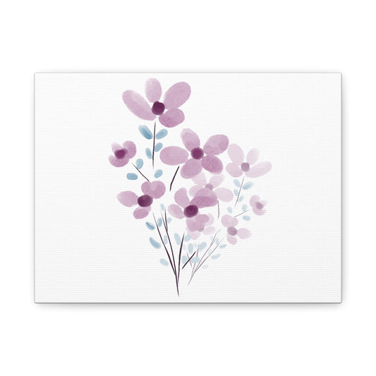 Watercolor Lavender Floral Canvas Print — Stretched Matte Wall Art