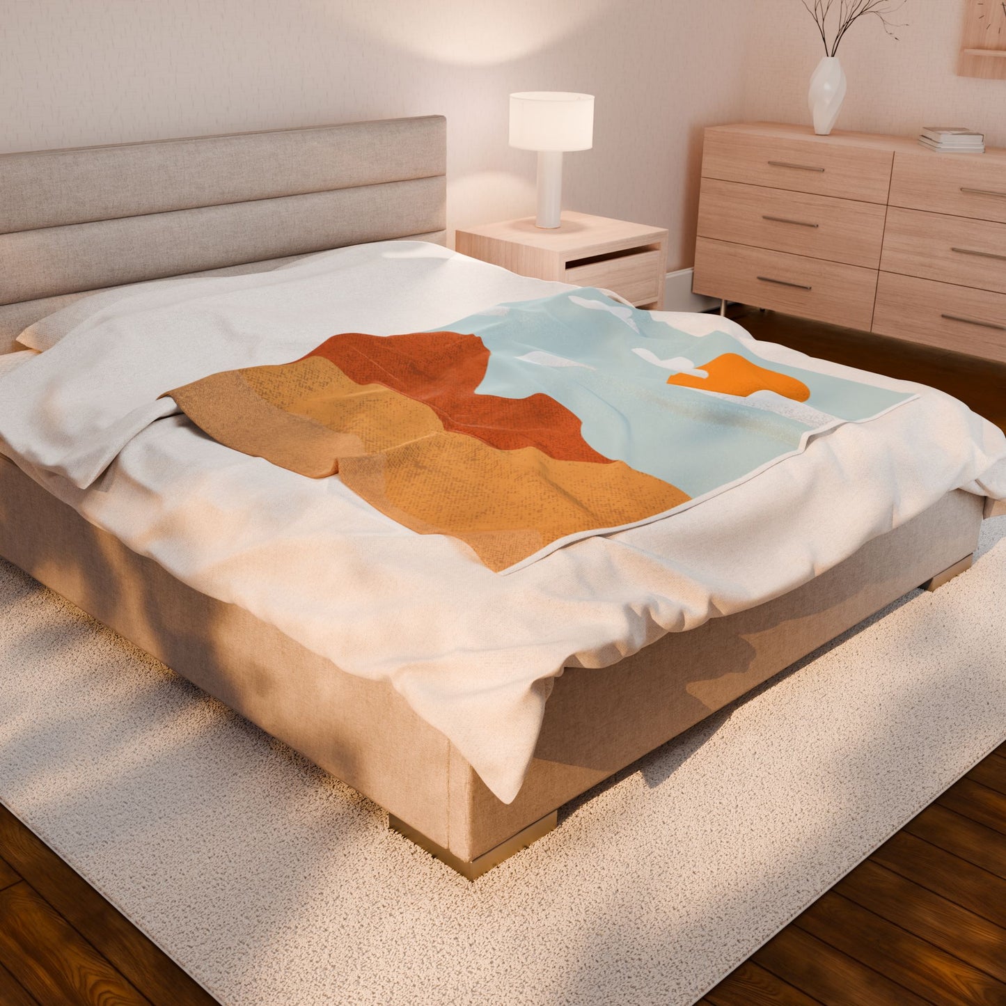 Abstract Desert Sunset Plush Blanket
