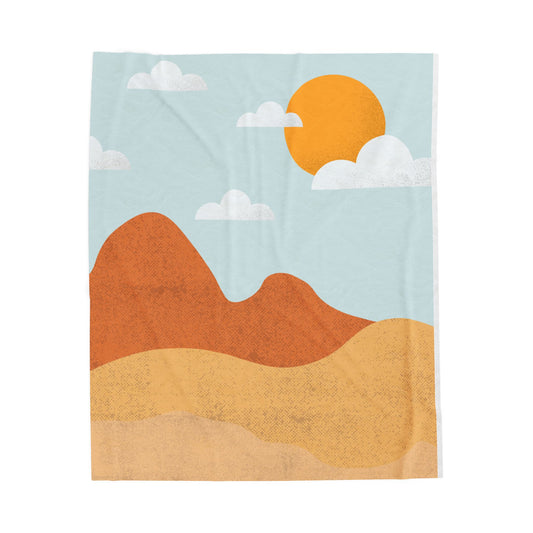 Abstract Desert Sunset Plush Blanket
