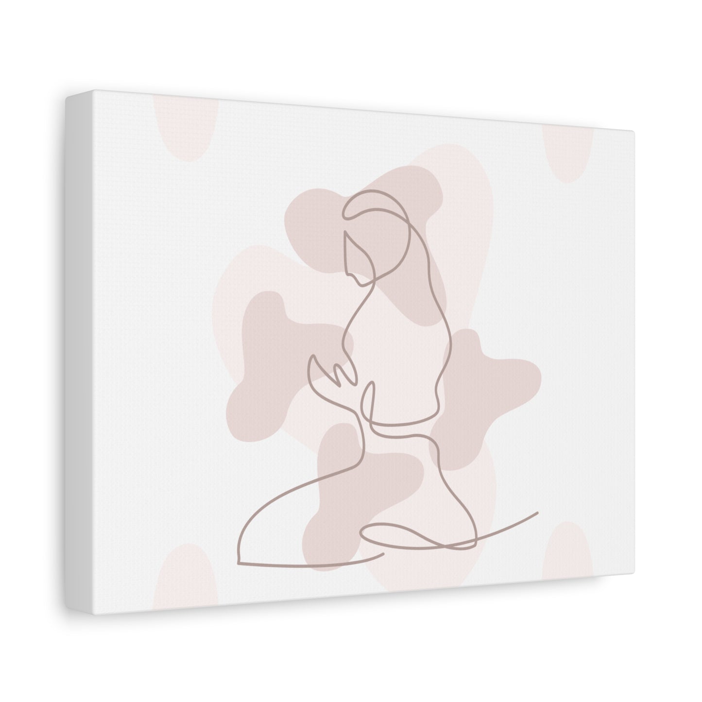 Matte Canvas Wall Art — Minimalist Line Art Woman Silhouette (Stretched)