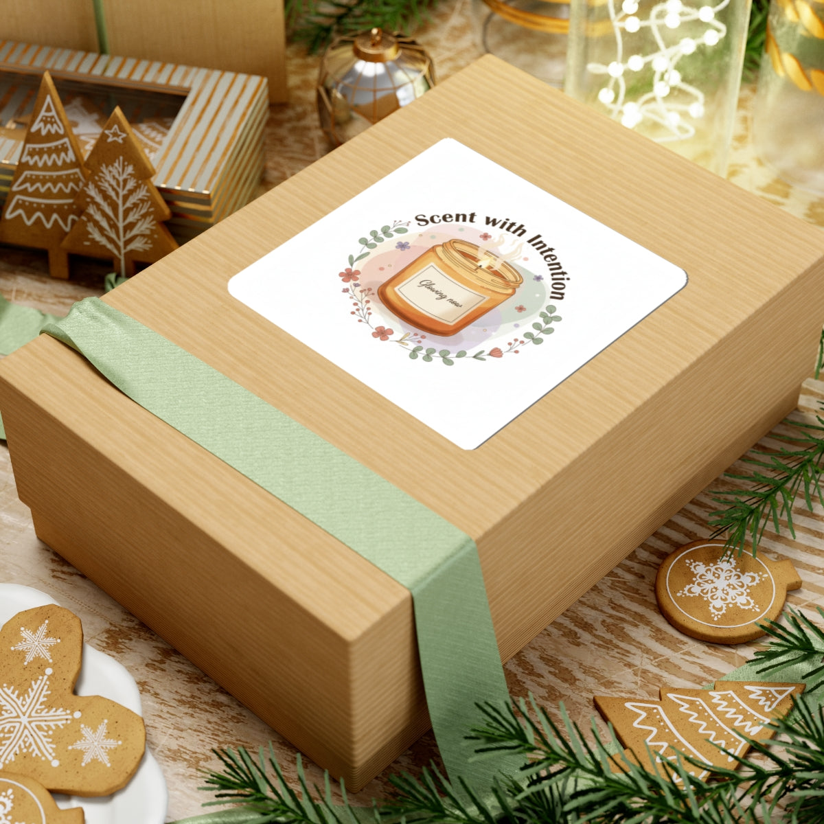 Scent With Intention Sticker | Coffee & Cozy Candle Cafe Vibes