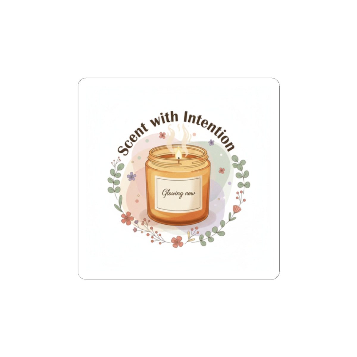 Scent With Intention Sticker | Coffee & Cozy Candle Cafe Vibes