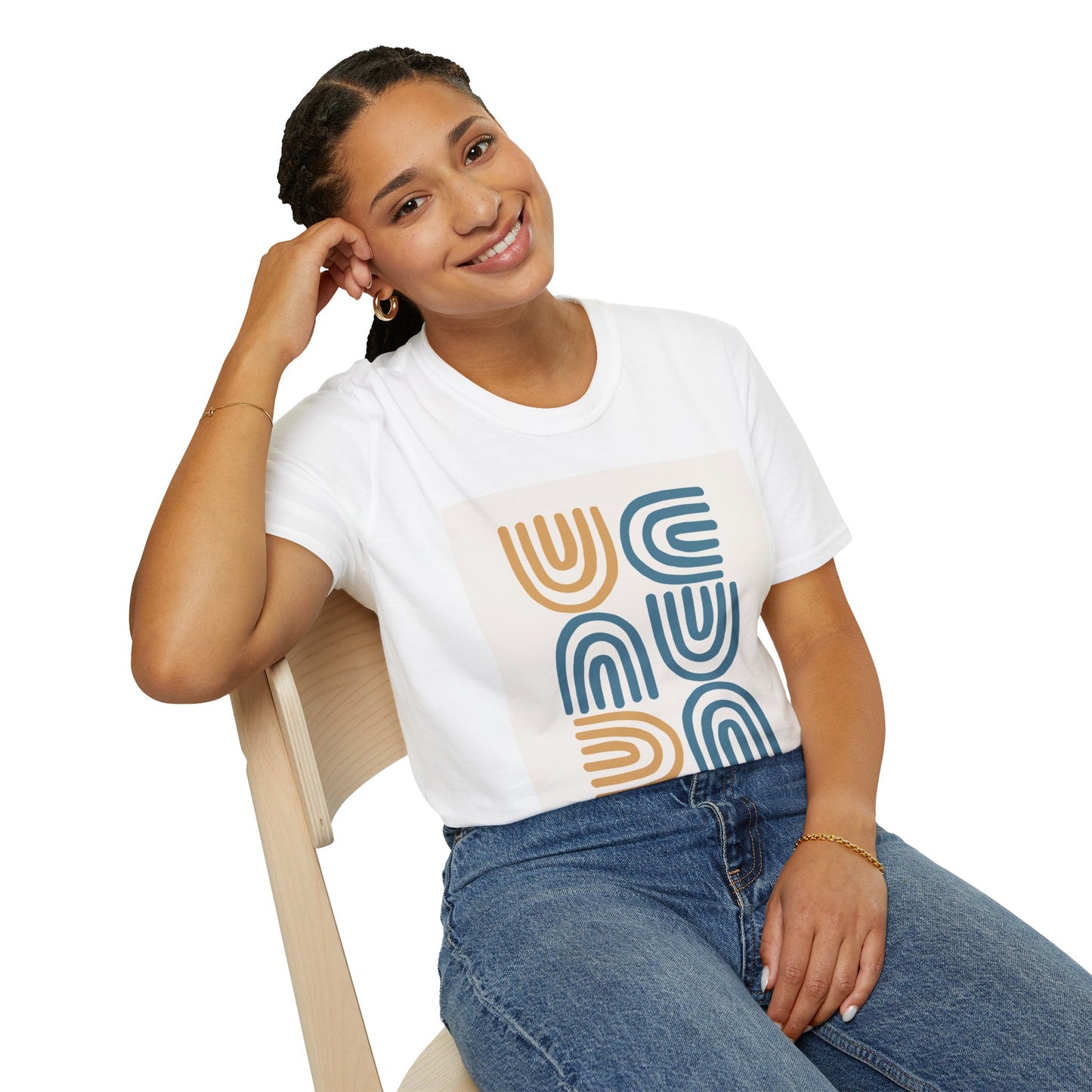 Retro Abstract Arches T-Shirt — Minimal Boho Graphic Tee